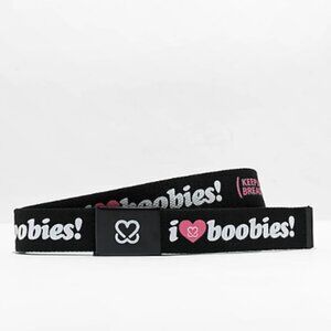 Keep A Breast Foundation I Heart Boobies Black & Pink Web Belt